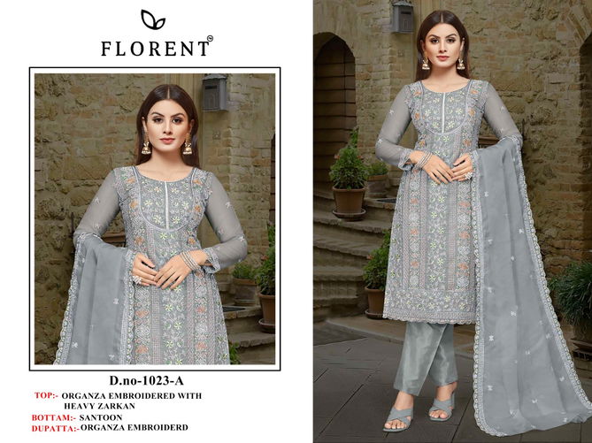 Florent 1023 A To D Organza Pakistani Salwar Kameez Suppliers In India